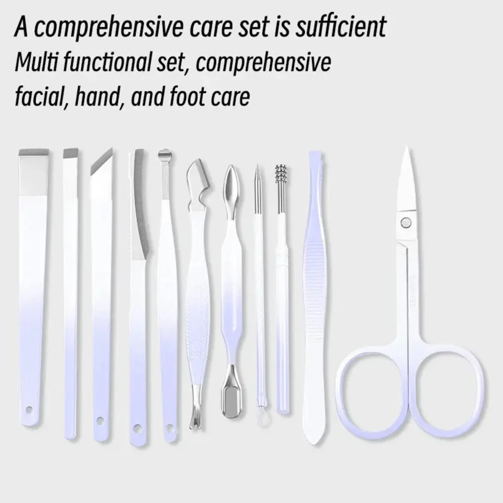 مجموعة مانيكير مكونة من 16 قطعة، مشابك أظافر احترافية، أدوات العناية بالباديكير، العناية بالوجه مع حقيبة سفر، مجموعة مانيكير #4