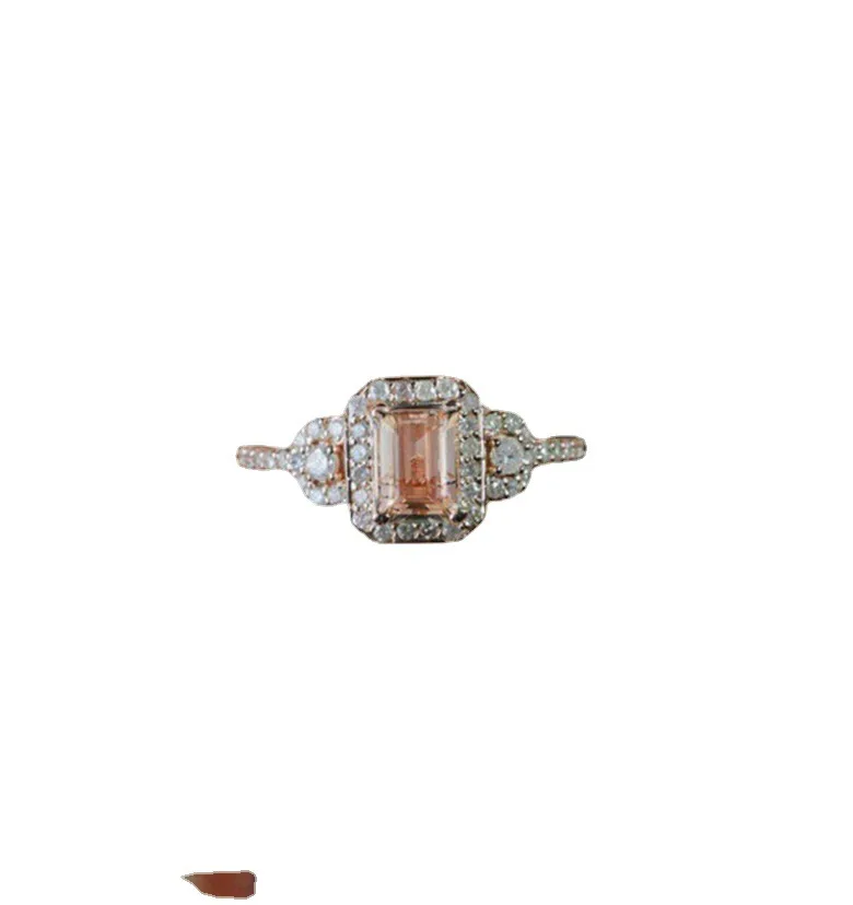 S925 sterling silver ring new hot sale plated 18k rose gold set ring slightly inlaid engagement ring women view 4
