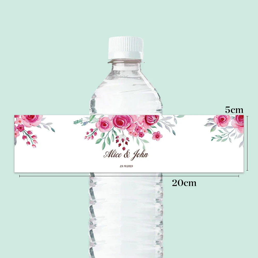 Celebration Label Wedding Personalized Water Bottle Label Decal Custom Name Text Decal Suitable for Bridal Gift Parties