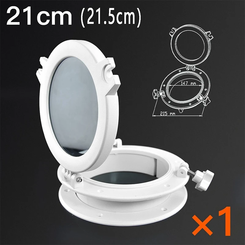 

White Round Portholes Plastic Hatches 8 Inch Opening Window For Marine Boat RV SFPP1-01 SFPP2-01