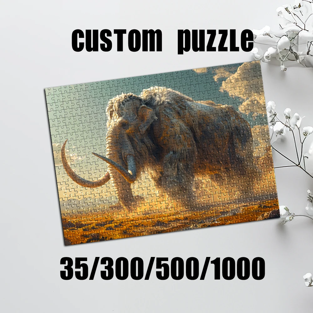 Personalized Custom Photo Puzzle Customized Mammoth For Housewarming, Bedroom/Living Room, For Children's Day,Puzzle,Custom