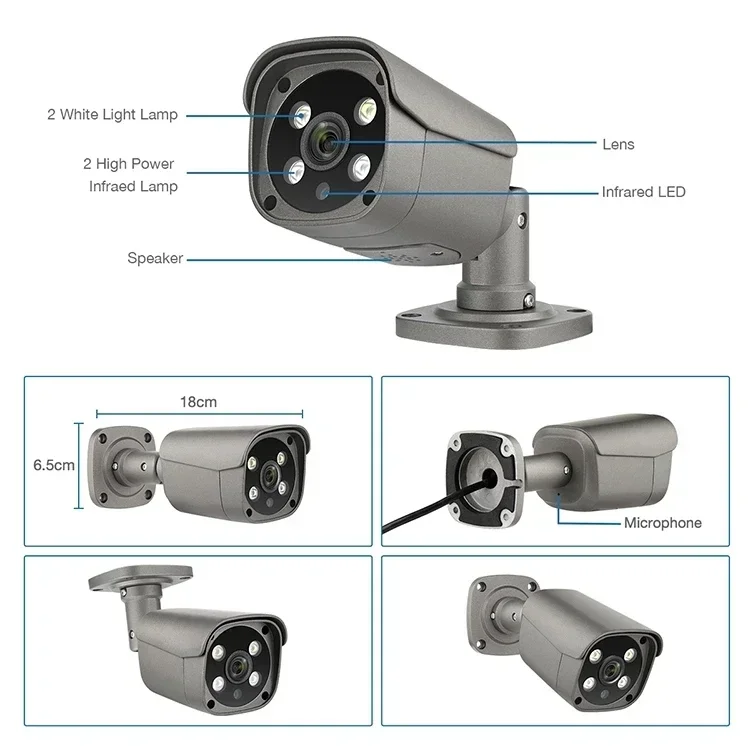 Customized HD 5MP 8CH Poe NVR Camera Kit Face Detection IP Camera System Video Surveillance IR Camera