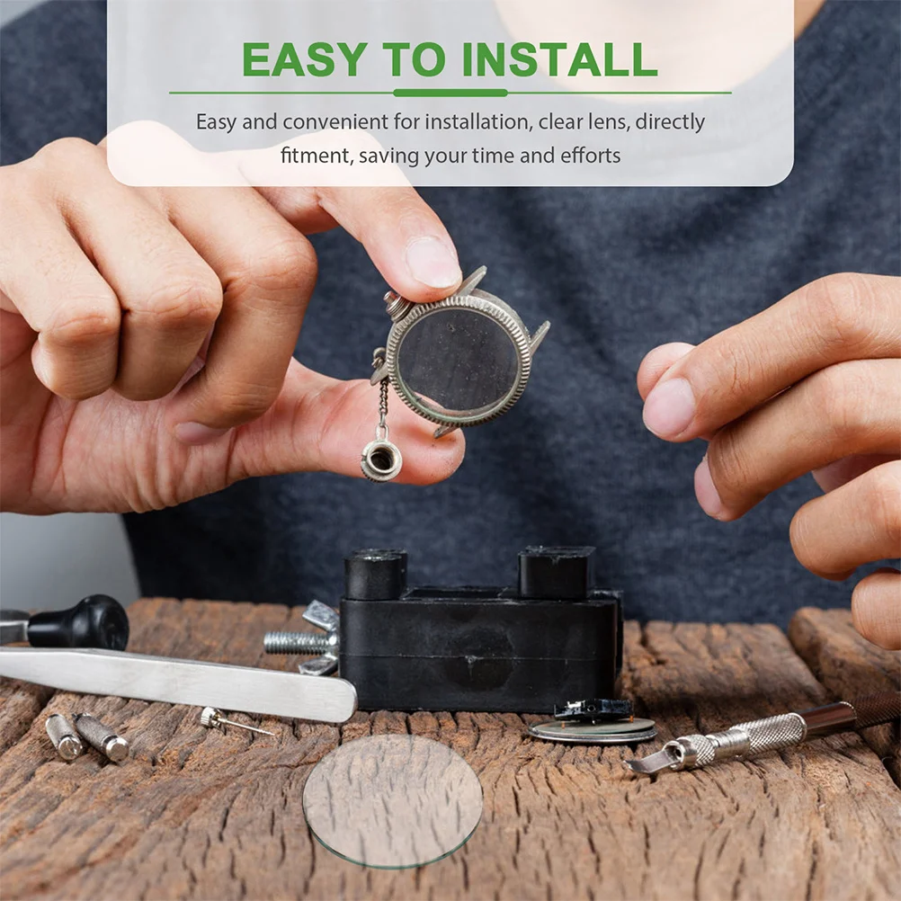 

Watch Glass Lens Replacement for Wristwatch Transparent Round Scratch Resistant Flat Lens High Temperature Wear Proof