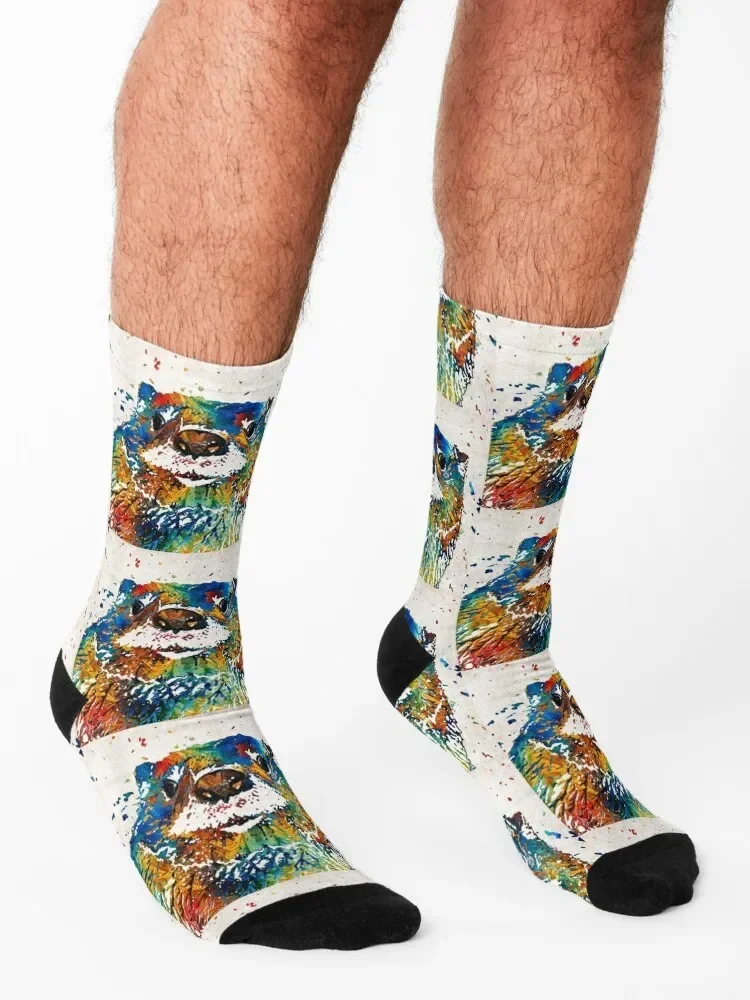 Otter Art - Ottertude - By Sharon Cummings Socks loose new year colored crazy Boy Socks Women's