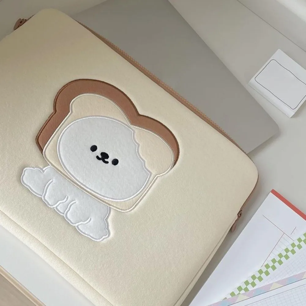 Bolsas con cubierta para tableta, bolsa para ordenador portátil con dibujos de perros y pan, a prueba de golpes, funda para tableta Kawaii, bolsa fina y dulce para ordenador para chica, paquete de archivos