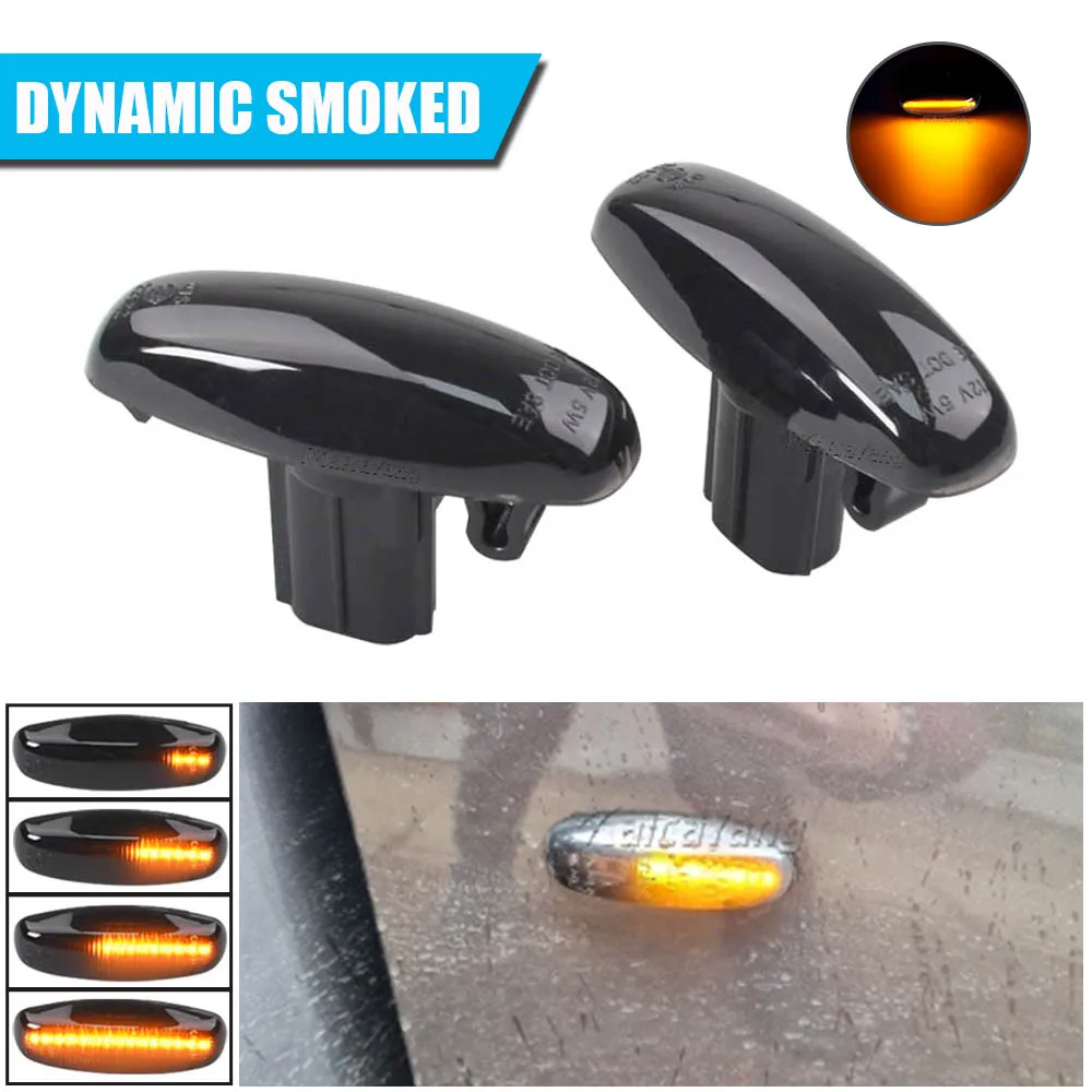 2X Sequential LED Side Marker Lights – Amber Dynamic Flowing – Fits Toyota RAV4, Corolla, Yaris Hatchback, Vitz & Auris