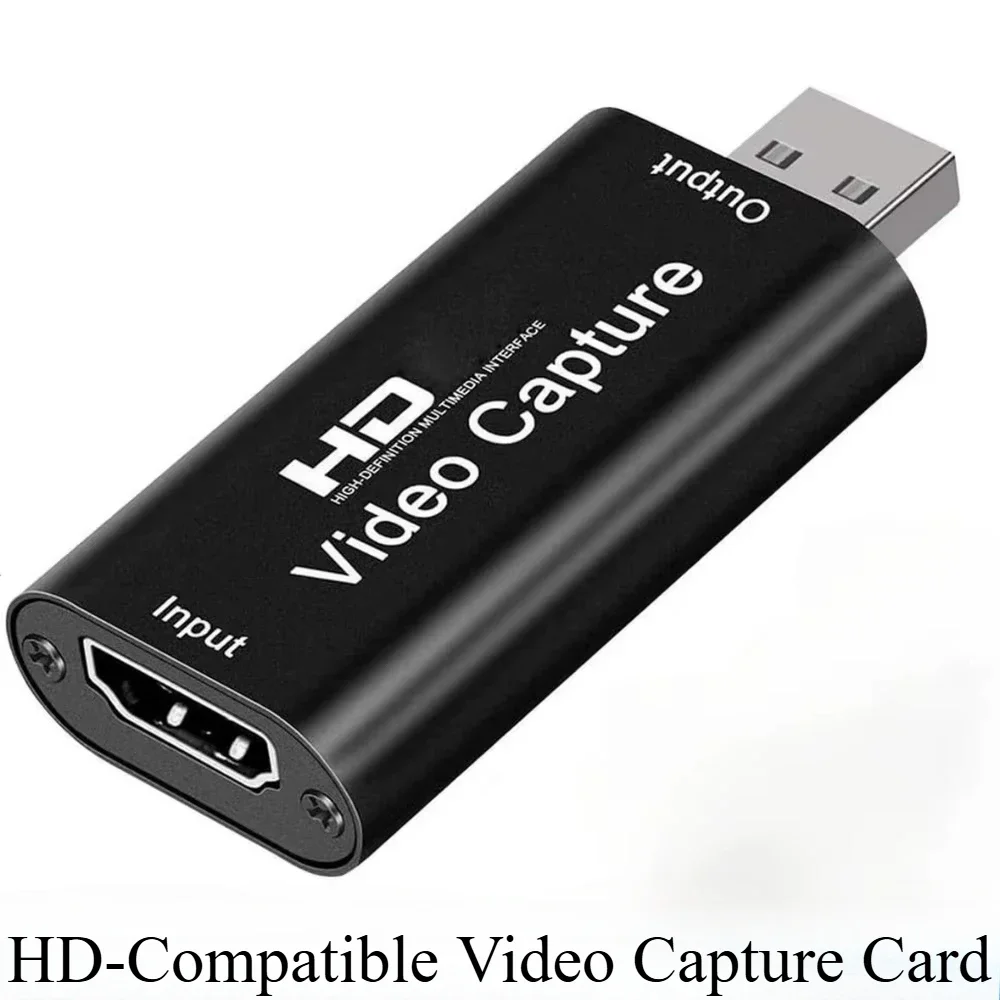 4K HD-Compatible Video Capture Card Streaming Board Capture USB 2.0 1080P Card Grabber Recorder Box for PS4 Game DVD Camera