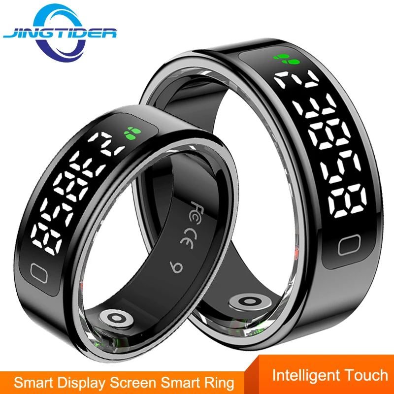 R11C Smart Display Screen Smart Ring 1ATM Waterproof Stainless Steel Intelligent Touch Fitness Tracker Sleep Monitor Finger Ring
