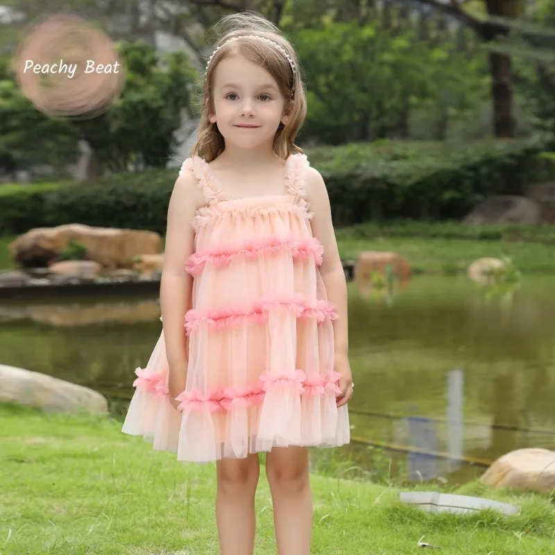 

Fashion Baby Girl Princess Lace Puffy Slip Dress Infant Toddler Child Tulle suspender Vestido Casual Summer Baby Clothes 1-7Y