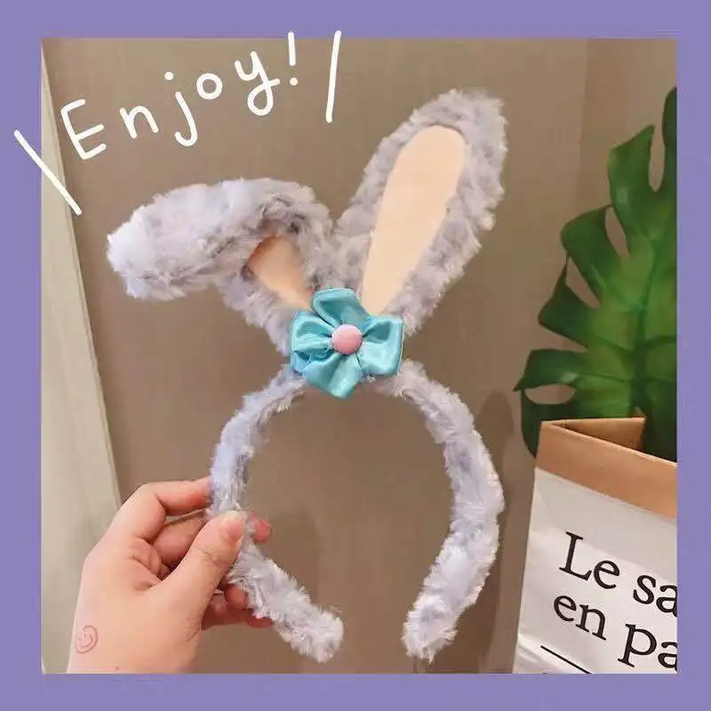 

Cartoon Rabbit Ears Headband Lamb Wool Bunny Bear Animal Hairbands Cosplay Props Girl Sweet Plush Hair Accessories