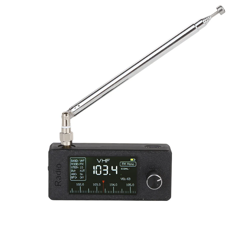 واضح ABS حالة ATS-mini V3 SI4732 0.5-108MHz جيب SSB راديو صغير ESP32 AM FM جميع الفرقة راديو استقبال مضخم ضوت سماعات الأذن Hi-Z