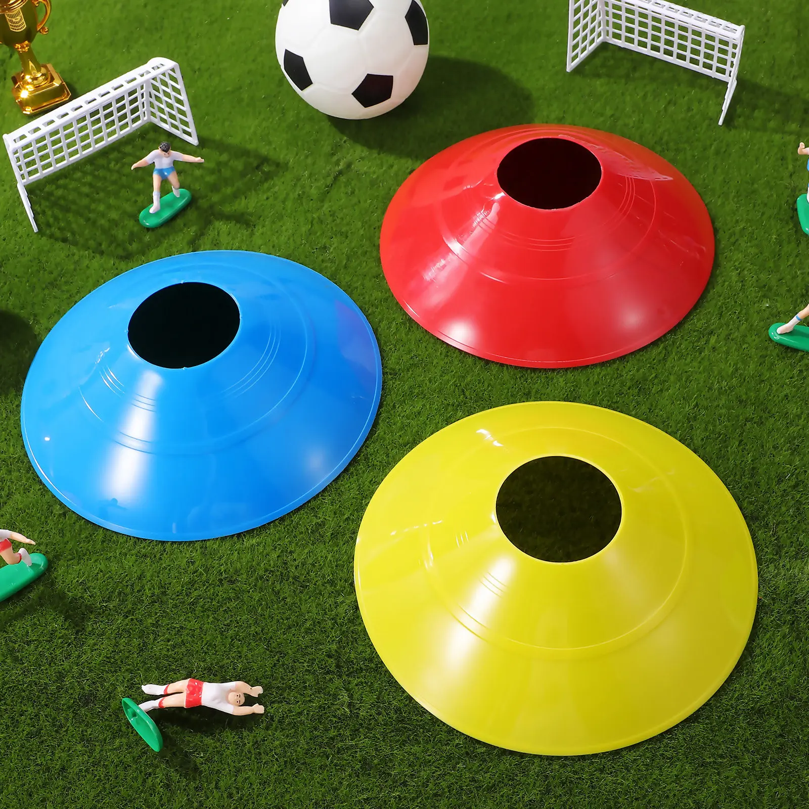 30Pcs Soccer Training Cones Mesh Bag Easy Transport Agility Practice Equipment Football Marking Drills