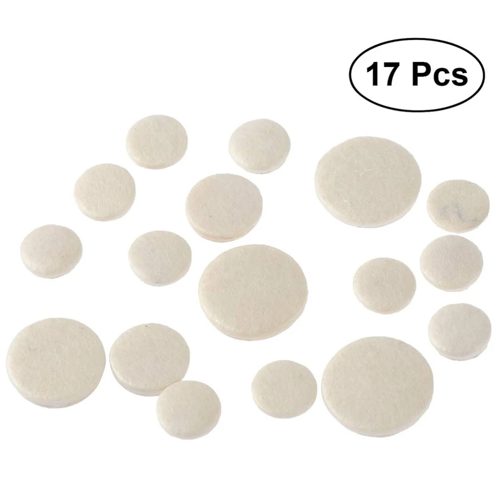 17 Pcs Bb White Clarinet Pads Sound Hole Pad Replacement Accessories Set Treble Drop B Tuning Hole Pad Woodwind Repair Material