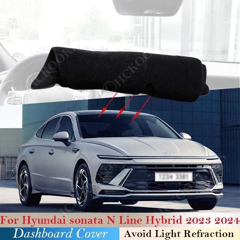 

Коврики от солнца, избегайте света, коврики с защитой от УФ-лучей, защитный чехол на приборную панель для Hyundai Sonata N Line Hybrid 2023 2024, автомобильные аксессуары