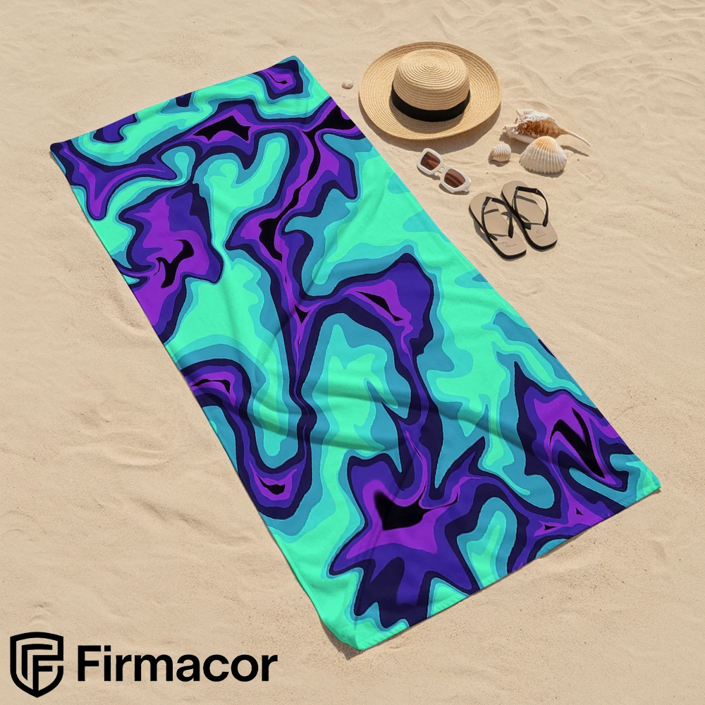 Psychedelic Swirl Mikrofaser-Strandtuch, schnell trocknend, sandfrei …