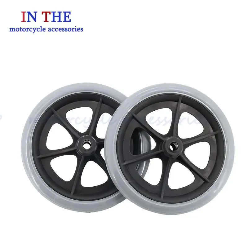 8 Inch Solid Tire Wheelchair Front Walker Accessories Replacement Universal Wheel for Wheelchairs Heavy Duty Wear Resistant