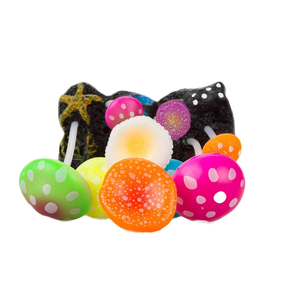 

Realistic Aquarium Plants Colorful Mushroom Decorations Safe for Aquatic Fish Fresh Salt Water Enhance Visual Appeal Shelter