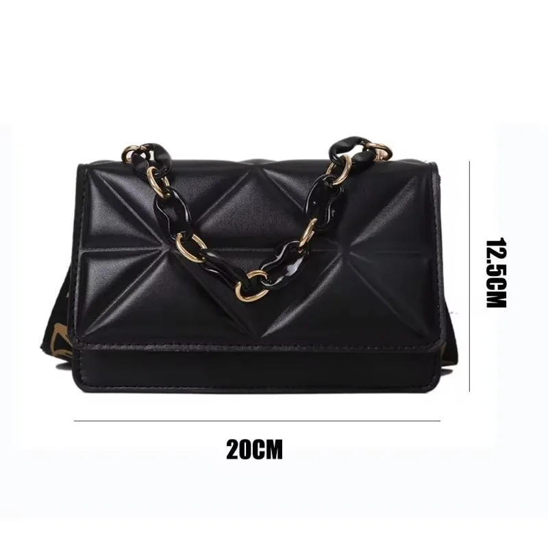 Fashion Women Shoulder Bag Handbags PU Leather Flap Bag Female Large Capacity Metal Chain Casual Crossobdy Clutch