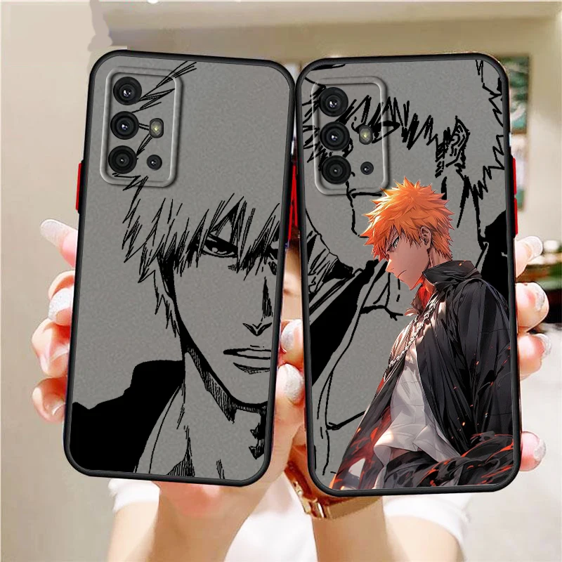 K-Kurosaki I-Ichigo Anime Cartoon Frosted Translucent For Samsung Note 20 A35 A03 A54 A31 A22 A34 A14 A24 A04 A55 5G Soft