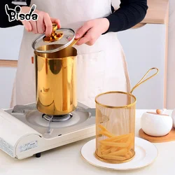 Thickeded Deep Fryer Pot With Basket and Lid Stainless Steel Deep Fryer Pasta Milk Pot Chicken Fried Food Kitchen Cooking Tools