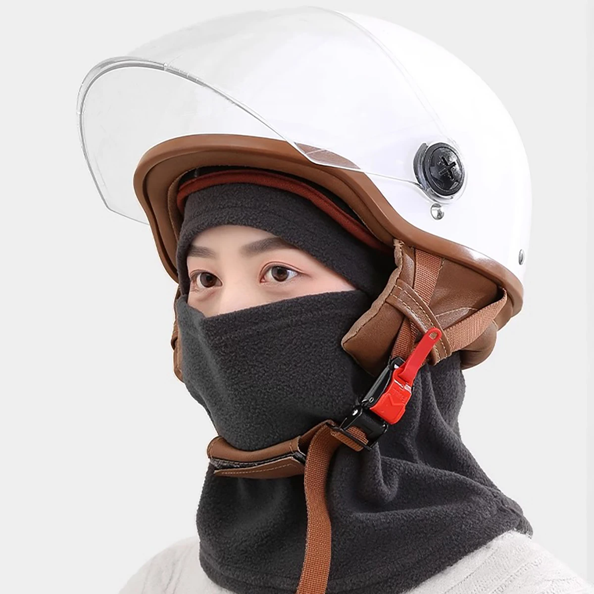 Winter-Fahrradmaske, thermische winddichte Sturmhaube, Skimaske für Männer und Frauen, warme Polarfleece-Maske für Outdoor-Sport, Motorrad, Gesichts-Skimaske. – Detail 7