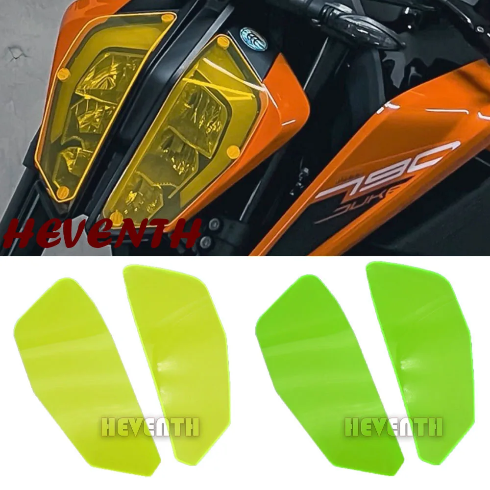 

For Duke390 Duke790 2017-2023 Duke 390 790 Acrylic Plastic Front Headlight Sheet Screen Lens Cover Protector Guard Accessory