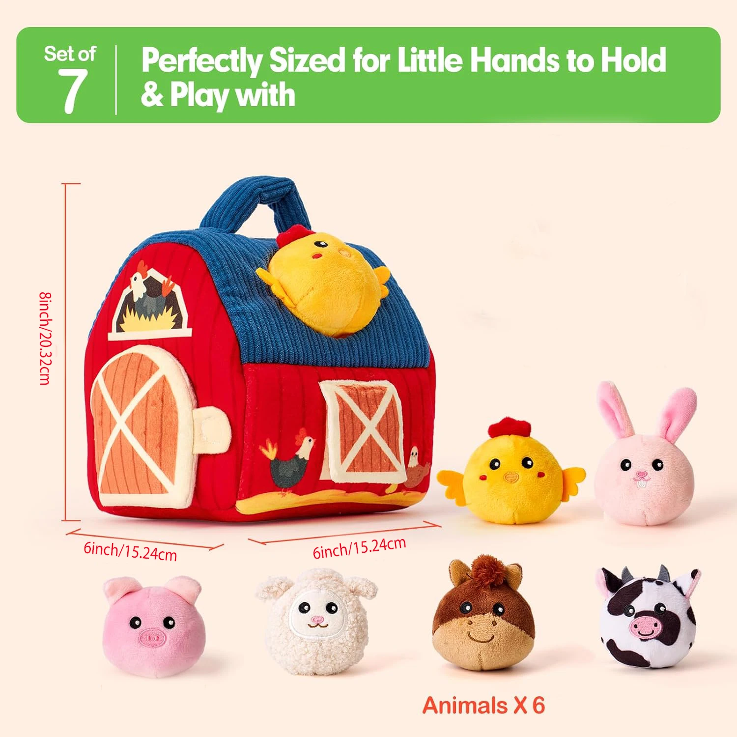 مفاجأة الحظيرة محشوة حيوانات المزرعة لعب للطفل 6-12 شهرا ألعاب مونتيسوري كرات حسية الصغار عيد الميلاد تخزين هدية #6