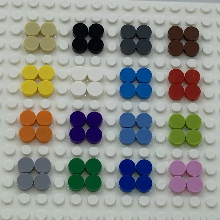 100-500 Stück Fliesen 1x1 Rund DIY Bausteine Farbige Lernspielzeuge für Kinder Größe Kompatibel mit 98138 – Detail 2