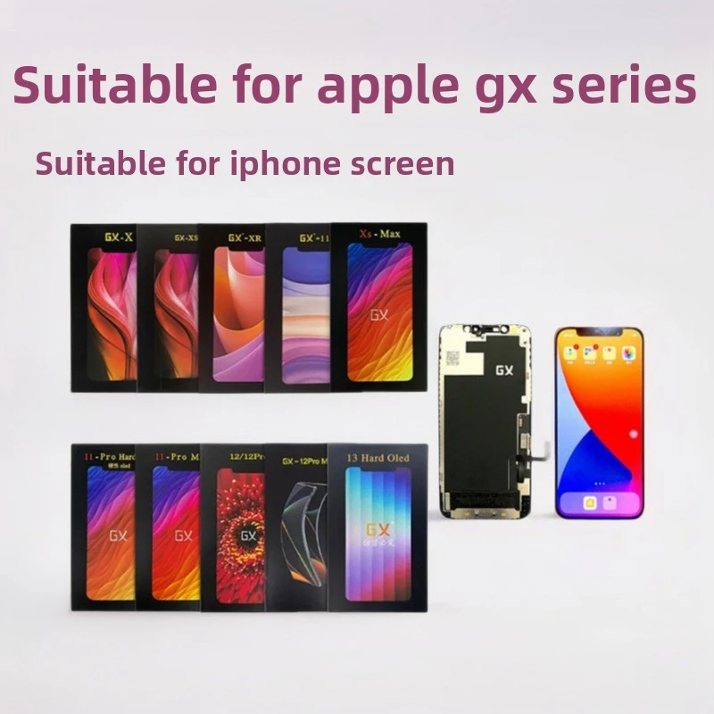 Pantalla GX 100% OLED para iPhone X, XS, 11, 12, 13, 14 Pro Max, True Tone con Pantalla Táctil 3D, Repuesto para iPhone con Herramientas