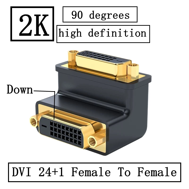 DVI 24+1 male to female 90 degree elbow female to female conversion graphics card for hole extension adapter
