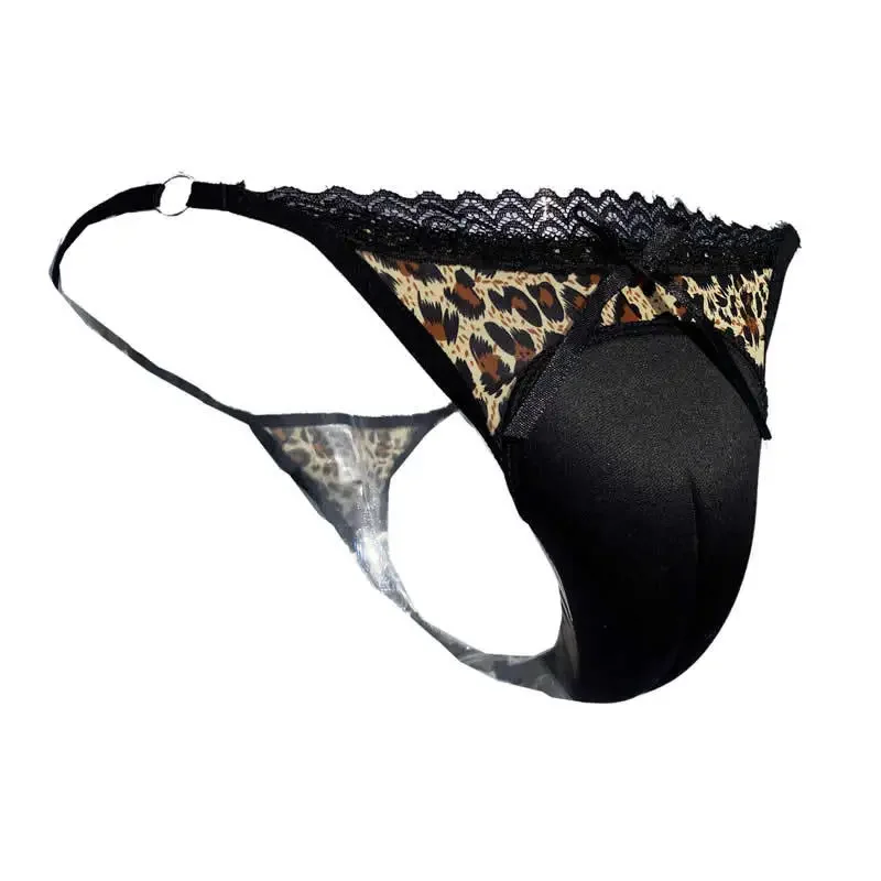 Leopard Print T-Back Camel Toe Control Panty Hiding Gaff Underwear Crossdresser Transgender Sissy Panties Shemale Ladyboy Thong