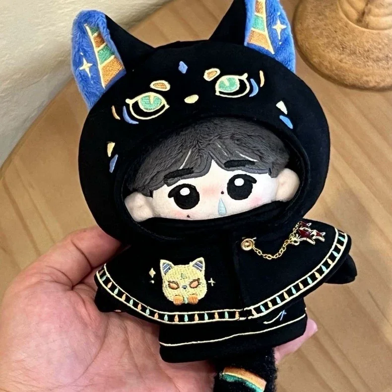 20 cm Baumwollpuppe, ägyptisches Katzen-Outfit, antikes Ägypten-Motiv, Plüschbekleidung, Puppenkleidung für Spielsets und Spielzeugzubehör