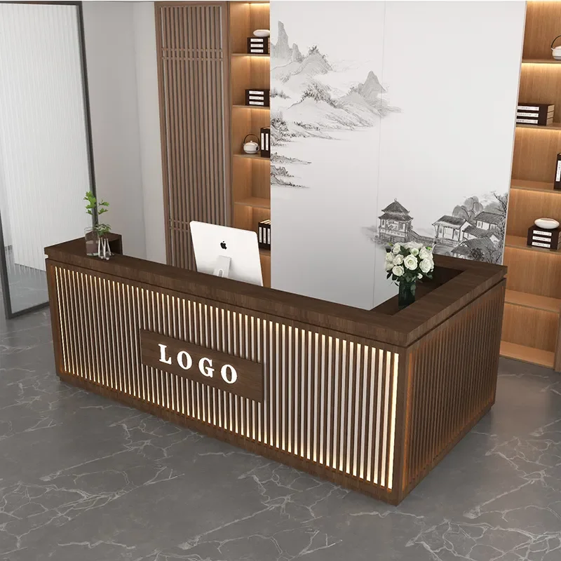 Modern New Chinese Style Reception Desk for Beauty Salon Wellness Center Hotel Bar Sales Department and Company Front Office