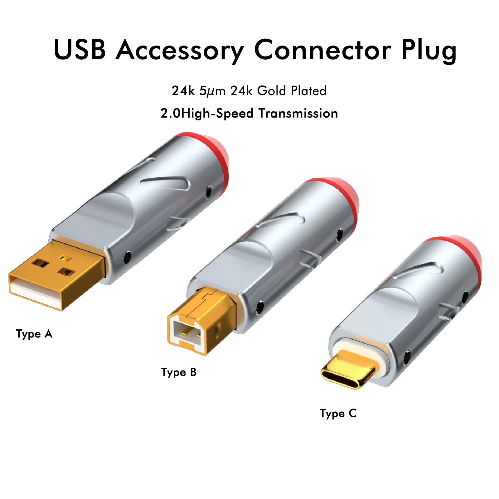 Monosaudio A51/B51 24K Gold Plated USB2.0 Plug DIY USB A To USB B Connector Hi Fi USB Cable USB Shell