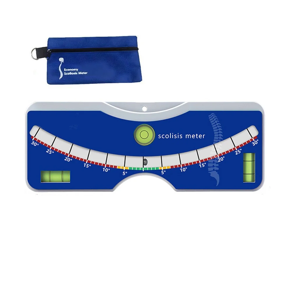 

Инструмент для оценки осанки позвоночника с пузырьковым уровнем для скрининга сколиоза, измерительная линейка из АБС-пластика, сине-зеленый