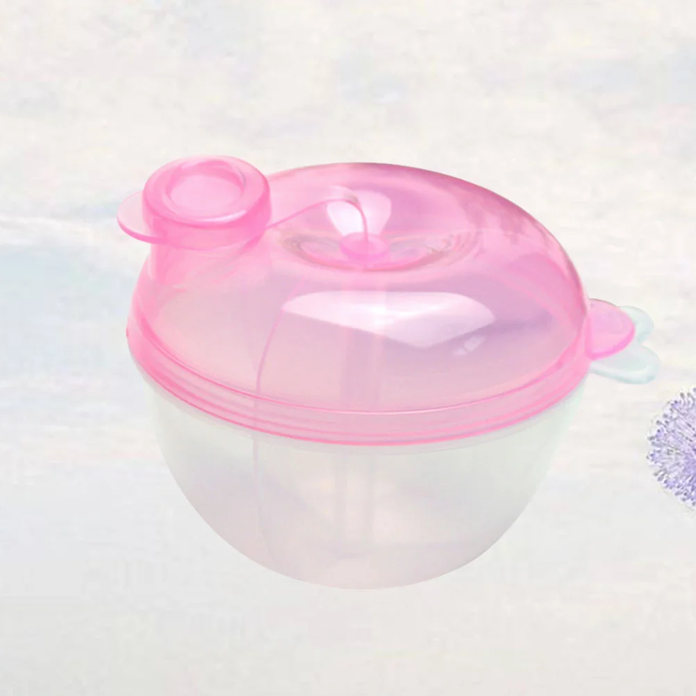 

Portable Milk Powder Dispenser Food Container Storage Feeding Box for Baby Kids Toddler Three Grid Baby Food Storage Box (Pink)