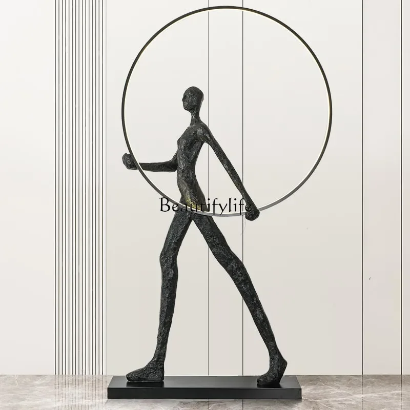 Creative humanoid sculpture floor-to-ceiling large ornament exhibition hall sales office Abstract art ornament can shine