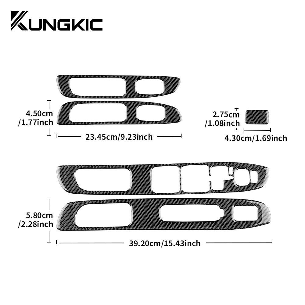 Car Door Window Switch Button Panel Frame for Subaru Impreza 2005 2006 2007 Real Soft Carbon Fiber Sticker Interior Accessories