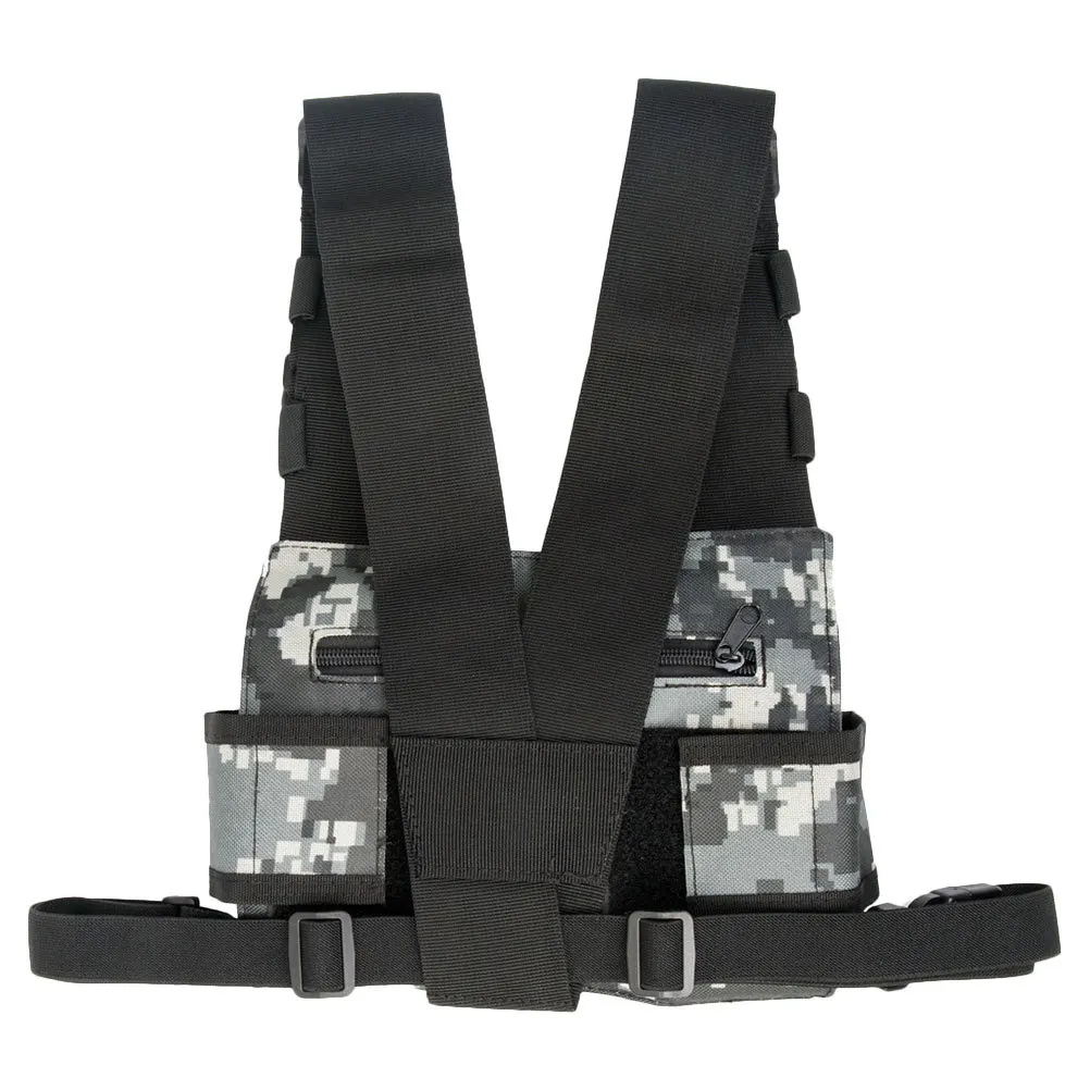 

Chest Pack Outdoor Radio Harness Bag Adjustable Durable Front Pouch For Hiking Running Cycling Camping