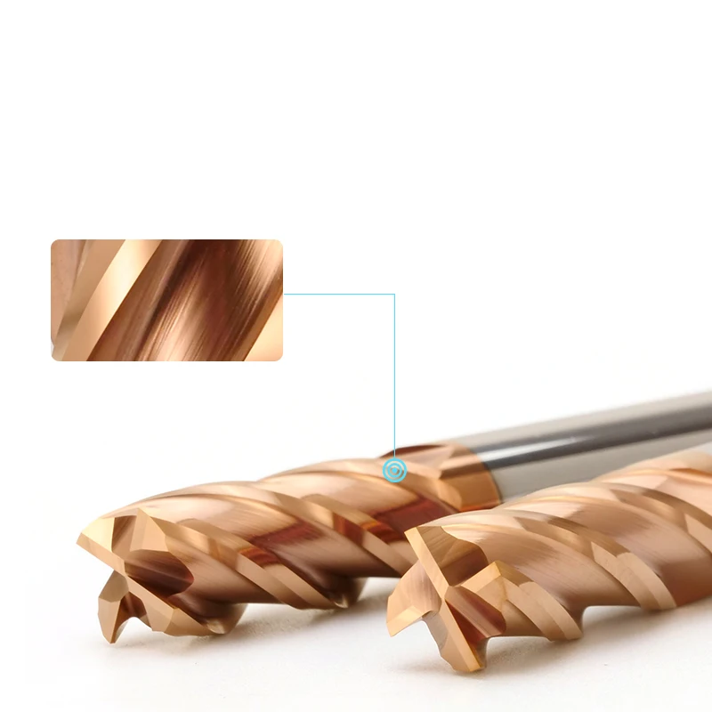 HRC55 4-Flute Nano Coating Flat End Mill Tungsten Steel Carbide Endmills CNC Mechanical Machining lengthen Milling Cutter Tools