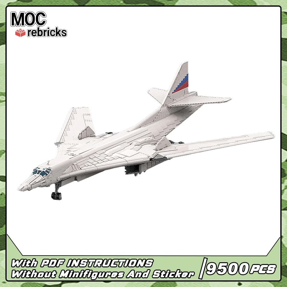 

Военная серия WW2 MOC Bricks TU-160 Белый Лебедь Стратегический бомбардировщик Строительный блок Модель DIY Мальчик Хобби Игрушки Подарки на день рождения