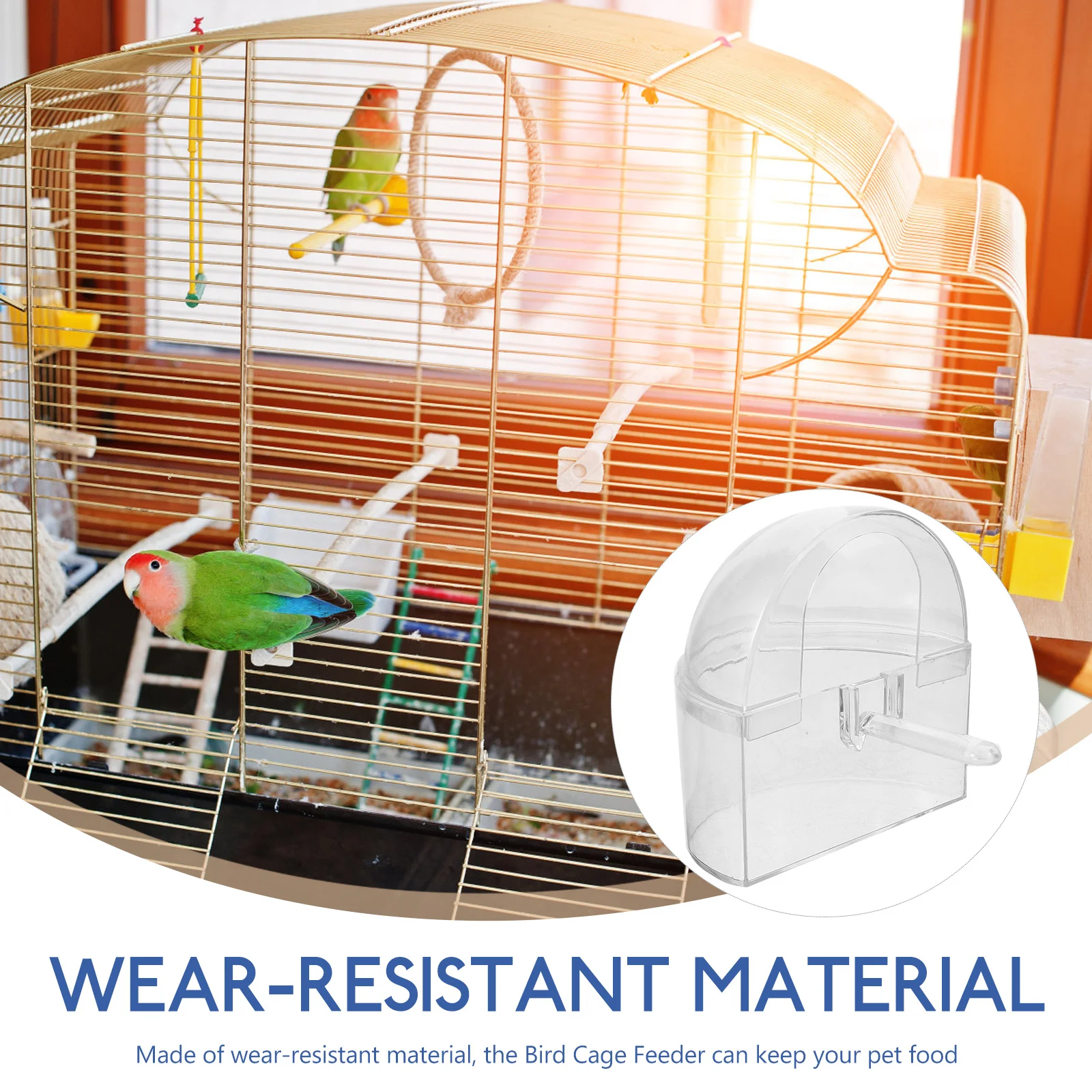 

2Pcs Bird Cage Feed Container Clear Acrylic Feeder Bowl Durable Design for Doves Pigeons Finches Cockatiels Bird Feeder