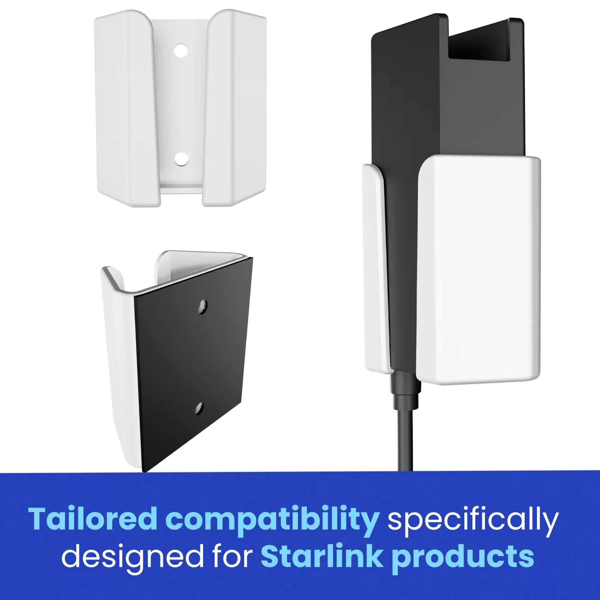 2 in 1 Wall Mounting Kit for StarLink Mesh WiFi Router V2, including Wall Bracket for the StarLink Router & Wall Bracket for the