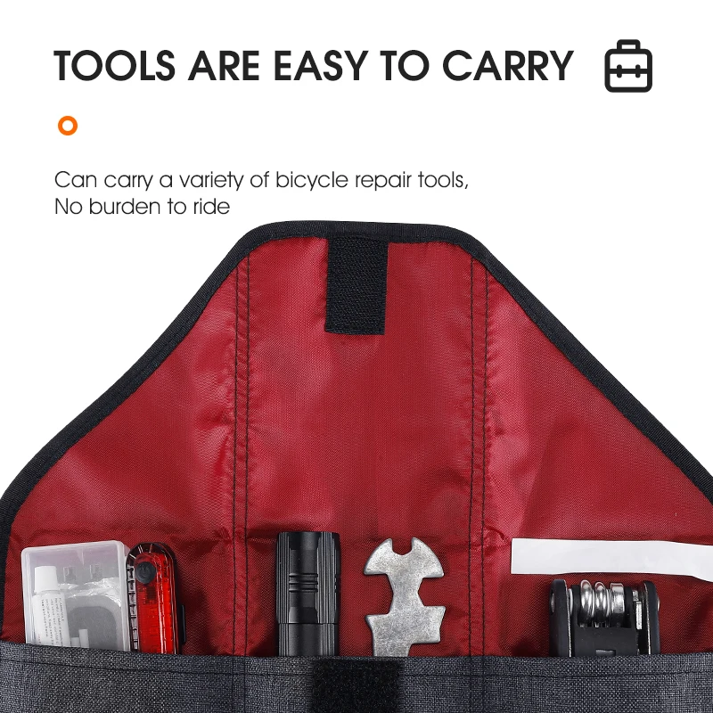 WEST BIKING Bicycle Bag Foldable Tool Bag Front Frame Bag Bike Saddle Pouch Burrito Pack Bike Rear Tool Kits Cycling Accessories