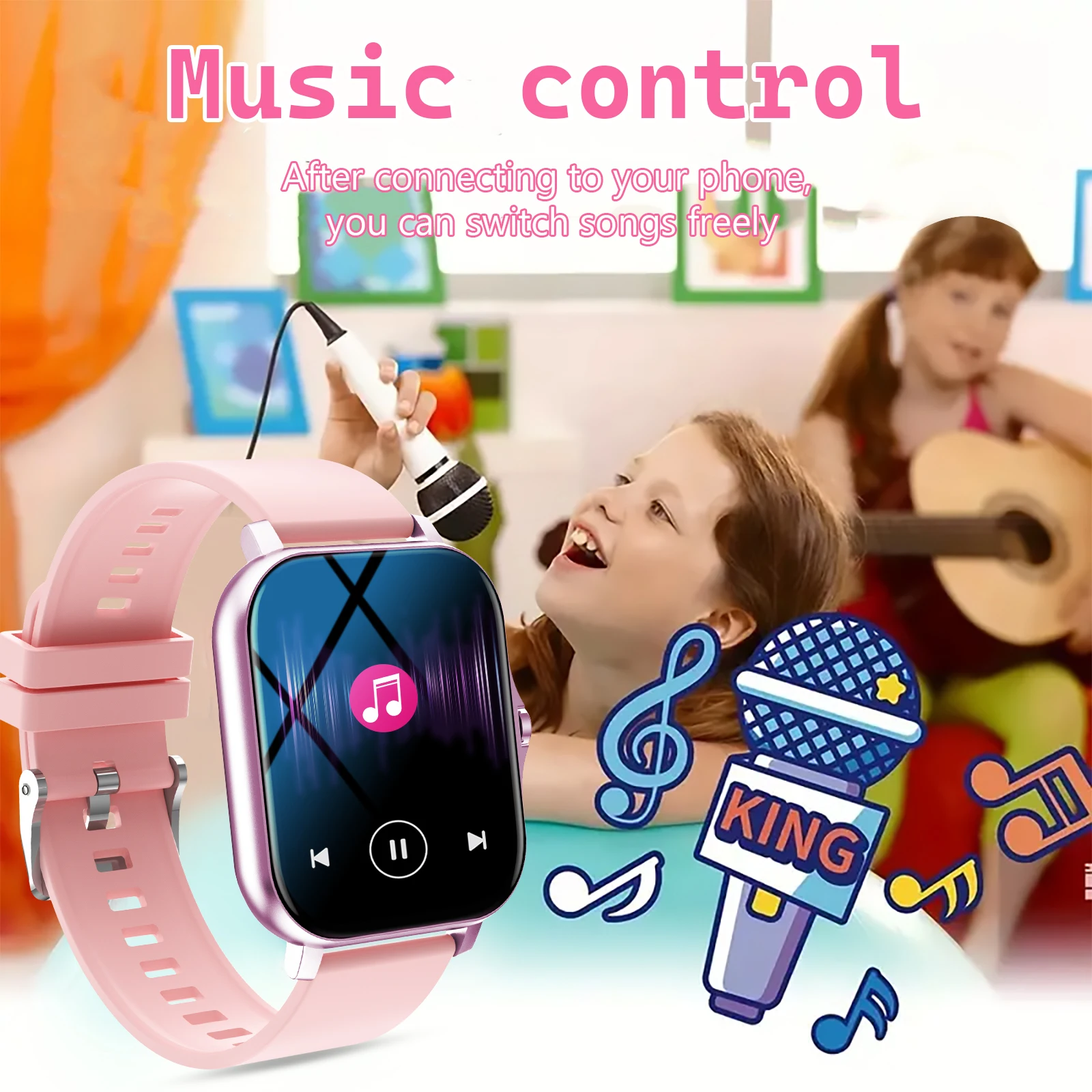 Inteligentny zegarek dla dzieci z bezprzewodowym połączeniem, trybami wielu sportów, zegarek sportowy dla iPhone'a/Androida