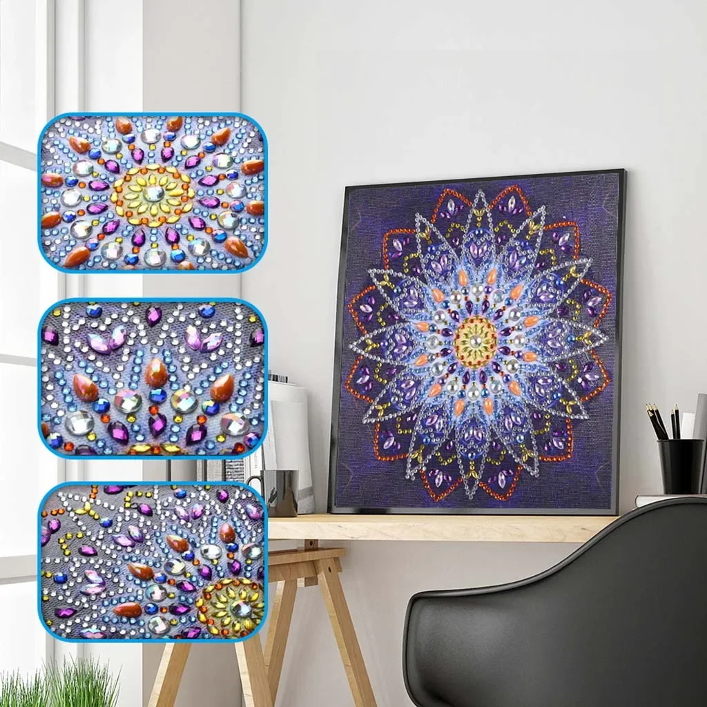 Special Shaped Diamond Embroidery 5D DIY Diamond Paintings Mandala Religious Crystal Rhinestone Cross Stitch Home Decoration