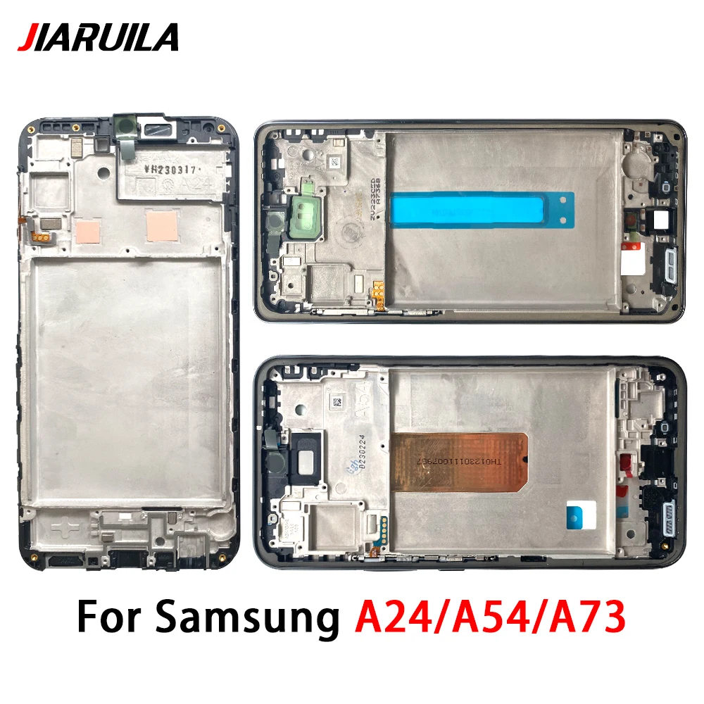 1Pc New For Samsung A24 A34 A54 A73 Middle Frame Front Housing Board LCD Bezel Repair Spare Parts