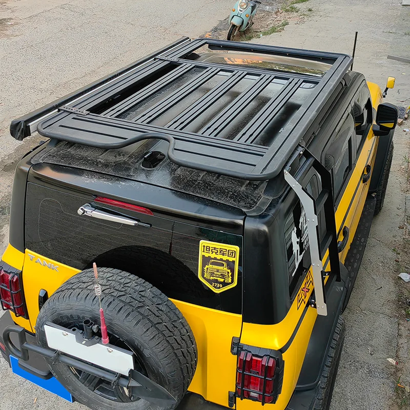 

Thickened Aluminum Alloy Roof Rack for Tank 300/400/500 Car Roof Cargo Frame with Side Ladder