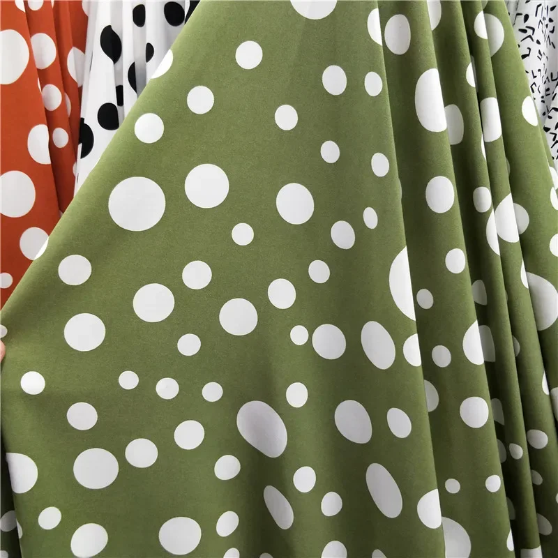 Dotted Chiffon Fabric Print Impervious Cloth Family Wear Dressing Shirt Trousers DIY Sewing Fabric