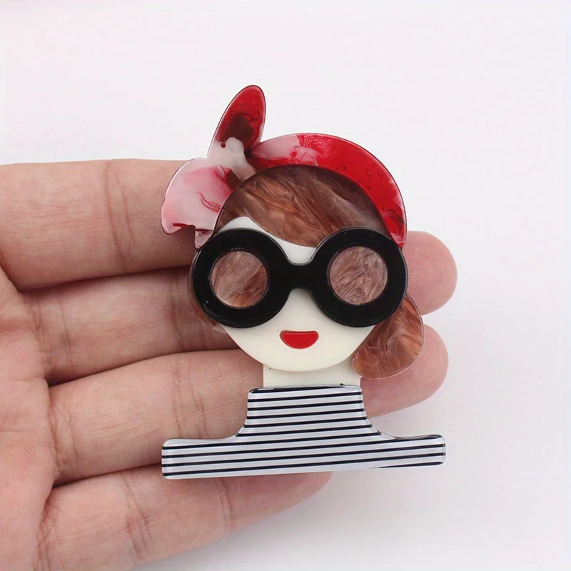 Fashion Acrylic Girls brooch clothes pin badge jewelry